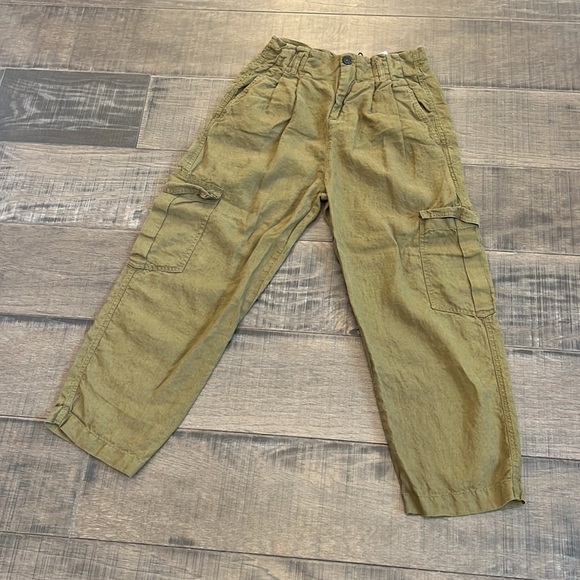 ZARA 100% LINEN CARGO OANTS SIZE S HIGH WAISTED - Picture 2 of 16